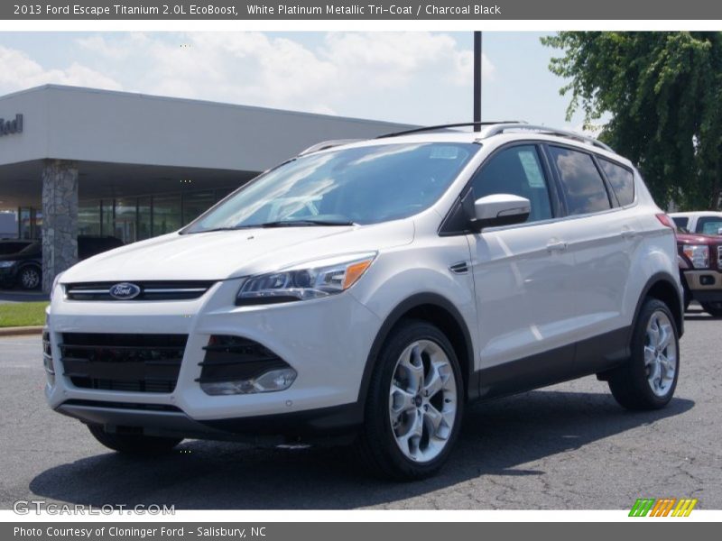 White Platinum Metallic Tri-Coat / Charcoal Black 2013 Ford Escape Titanium 2.0L EcoBoost