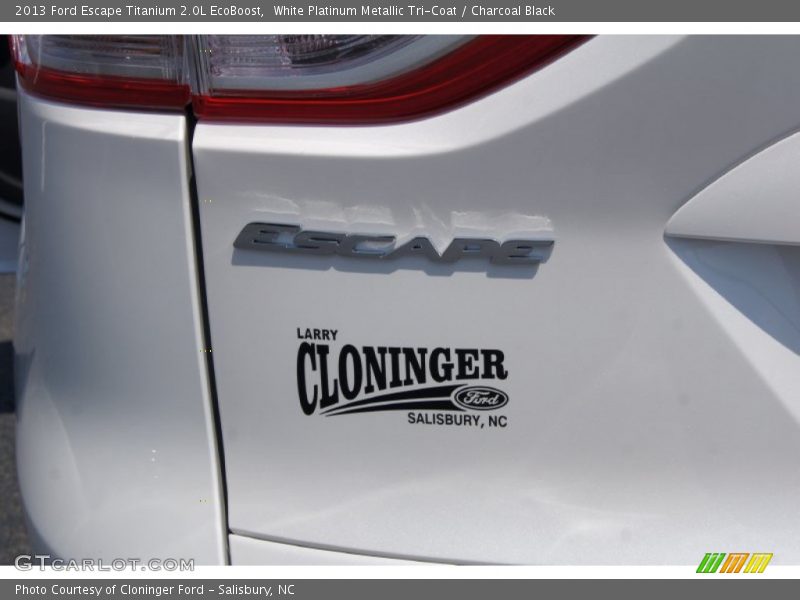 White Platinum Metallic Tri-Coat / Charcoal Black 2013 Ford Escape Titanium 2.0L EcoBoost