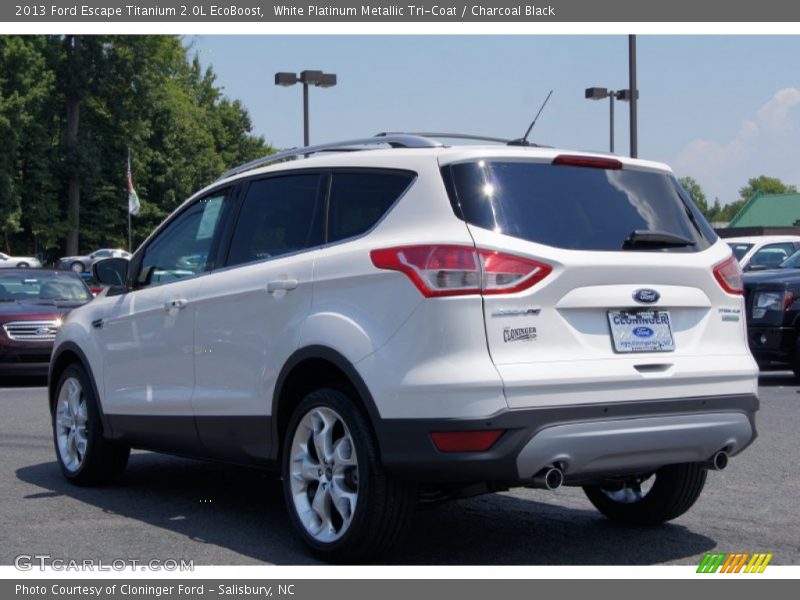 White Platinum Metallic Tri-Coat / Charcoal Black 2013 Ford Escape Titanium 2.0L EcoBoost