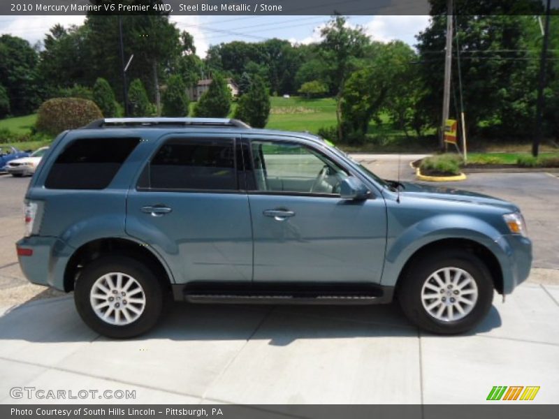 Steel Blue Metallic / Stone 2010 Mercury Mariner V6 Premier 4WD
