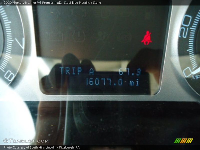 Steel Blue Metallic / Stone 2010 Mercury Mariner V6 Premier 4WD