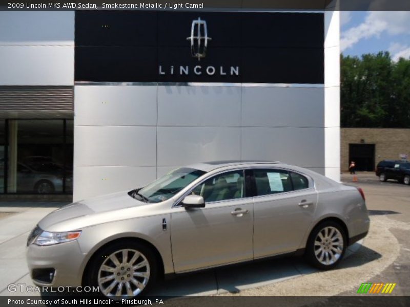 Smokestone Metallic / Light Camel 2009 Lincoln MKS AWD Sedan