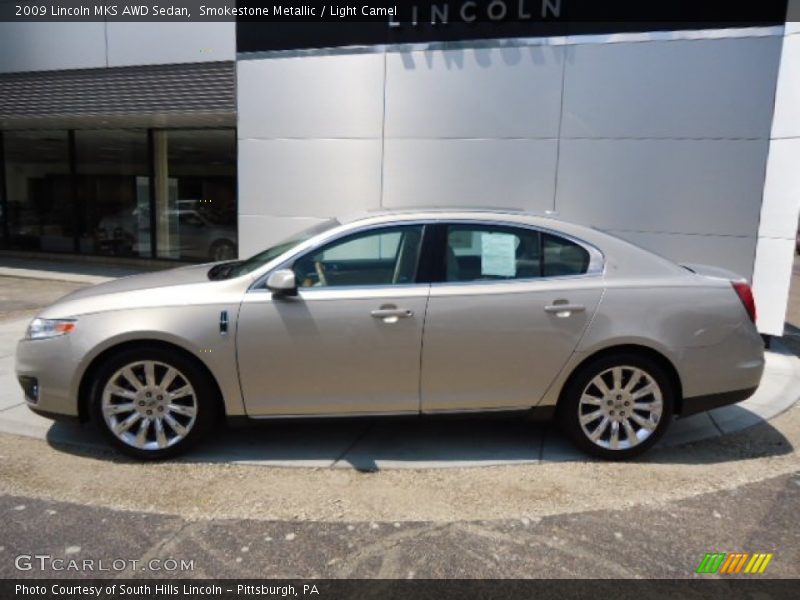 Smokestone Metallic / Light Camel 2009 Lincoln MKS AWD Sedan