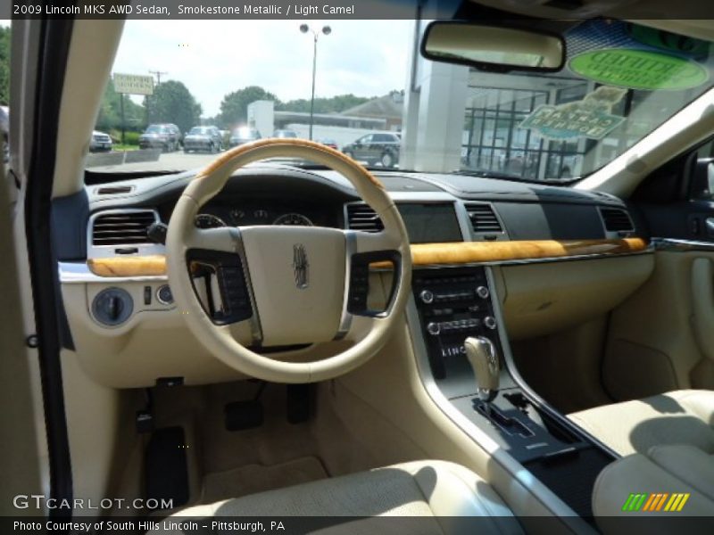 Smokestone Metallic / Light Camel 2009 Lincoln MKS AWD Sedan