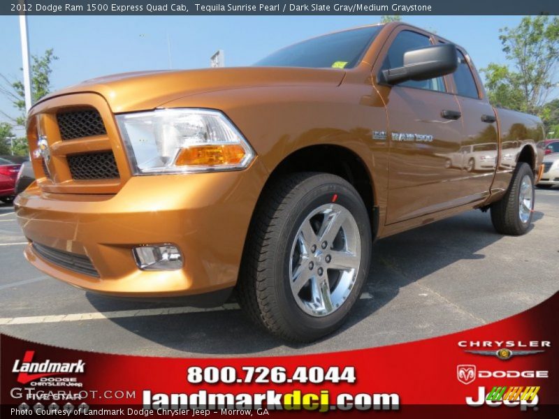 Tequila Sunrise Pearl / Dark Slate Gray/Medium Graystone 2012 Dodge Ram 1500 Express Quad Cab