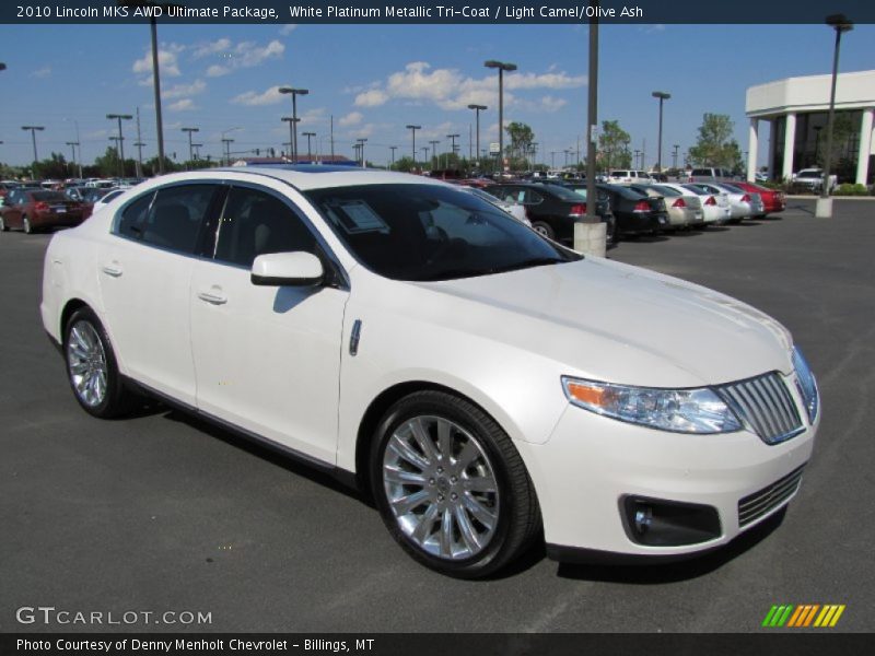 White Platinum Metallic Tri-Coat / Light Camel/Olive Ash 2010 Lincoln MKS AWD Ultimate Package