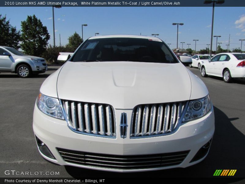 White Platinum Metallic Tri-Coat / Light Camel/Olive Ash 2010 Lincoln MKS AWD Ultimate Package