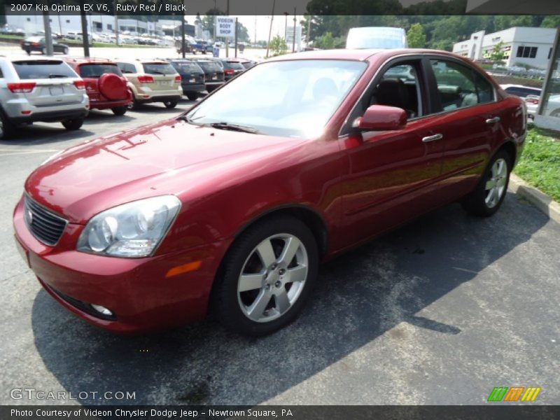 Ruby Red / Black 2007 Kia Optima EX V6