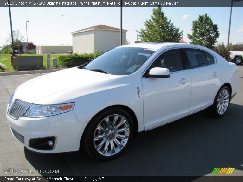 White Platinum Metallic Tri-Coat / Light Camel/Olive Ash 2010 Lincoln MKS AWD Ultimate Package