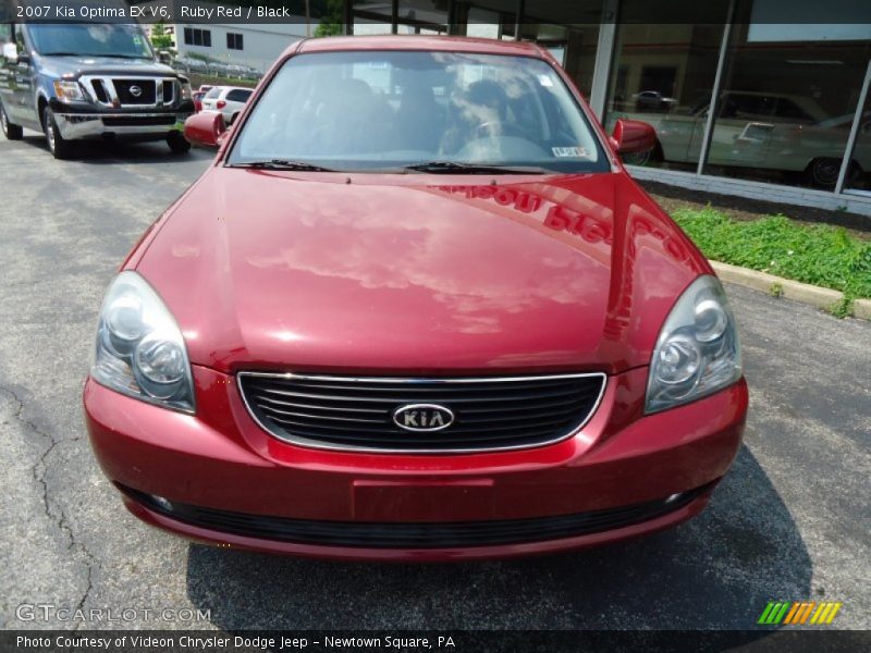 Ruby Red / Black 2007 Kia Optima EX V6
