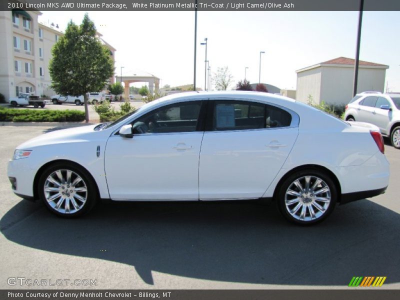White Platinum Metallic Tri-Coat / Light Camel/Olive Ash 2010 Lincoln MKS AWD Ultimate Package