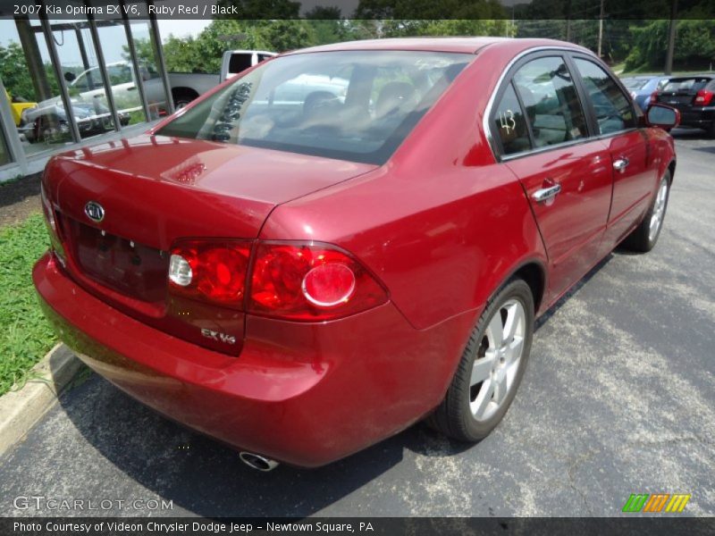 Ruby Red / Black 2007 Kia Optima EX V6