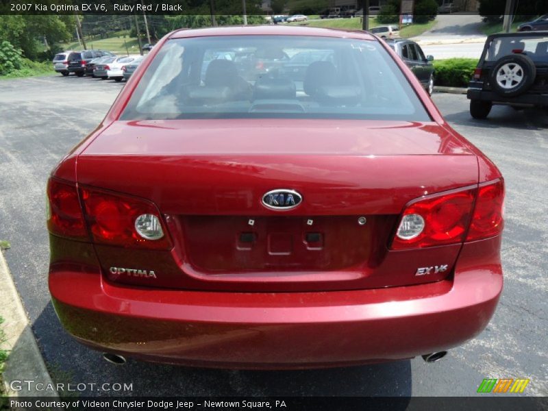 Ruby Red / Black 2007 Kia Optima EX V6