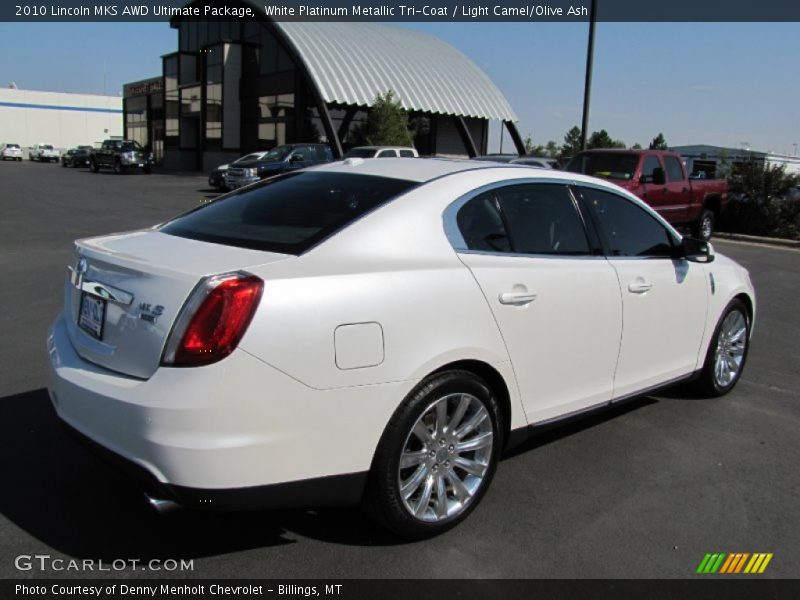 White Platinum Metallic Tri-Coat / Light Camel/Olive Ash 2010 Lincoln MKS AWD Ultimate Package