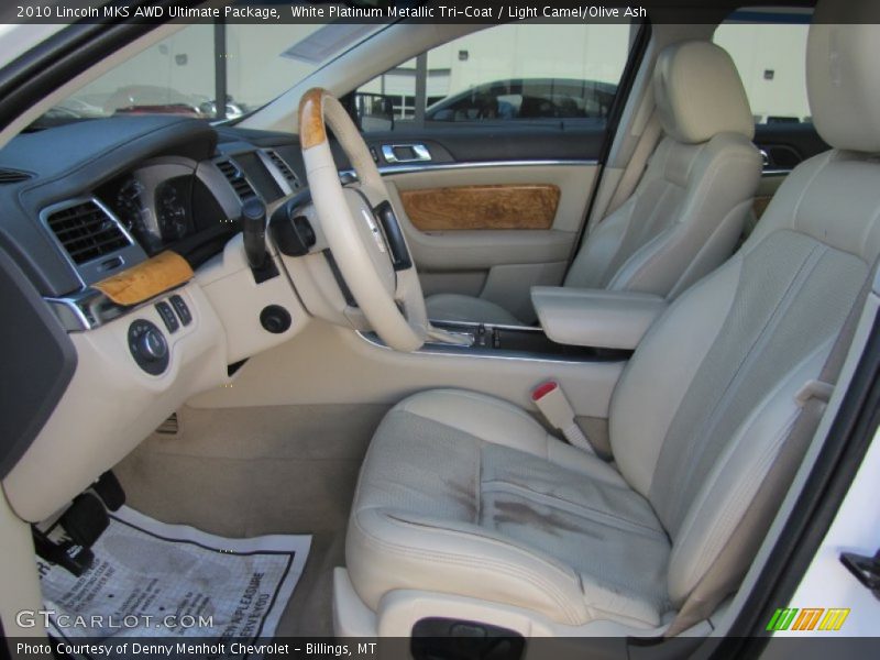 White Platinum Metallic Tri-Coat / Light Camel/Olive Ash 2010 Lincoln MKS AWD Ultimate Package