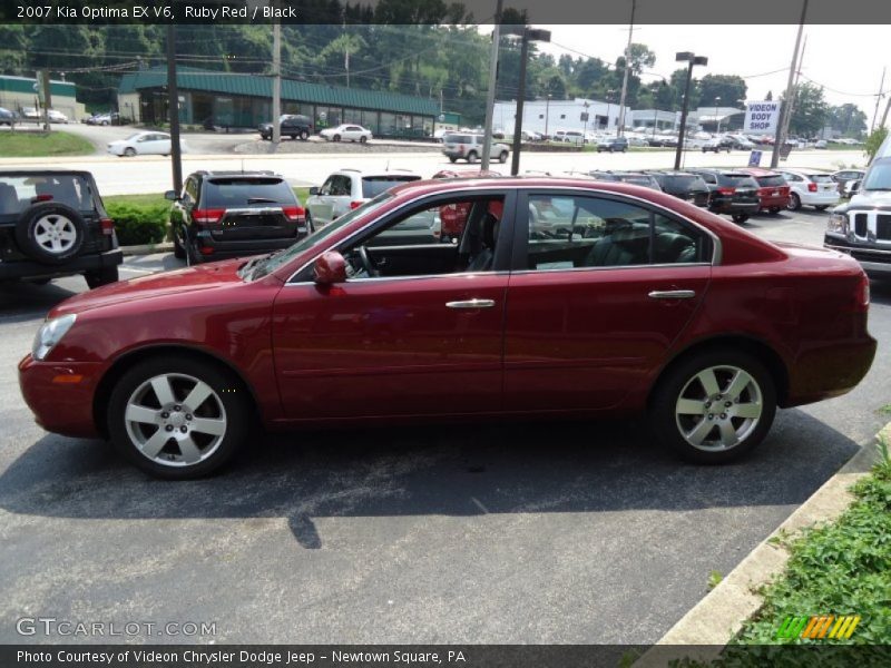 Ruby Red / Black 2007 Kia Optima EX V6