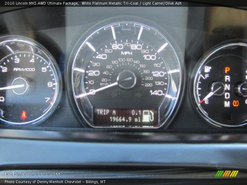 White Platinum Metallic Tri-Coat / Light Camel/Olive Ash 2010 Lincoln MKS AWD Ultimate Package