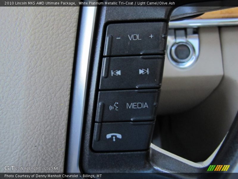 White Platinum Metallic Tri-Coat / Light Camel/Olive Ash 2010 Lincoln MKS AWD Ultimate Package