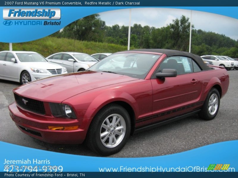 Redfire Metallic / Dark Charcoal 2007 Ford Mustang V6 Premium Convertible