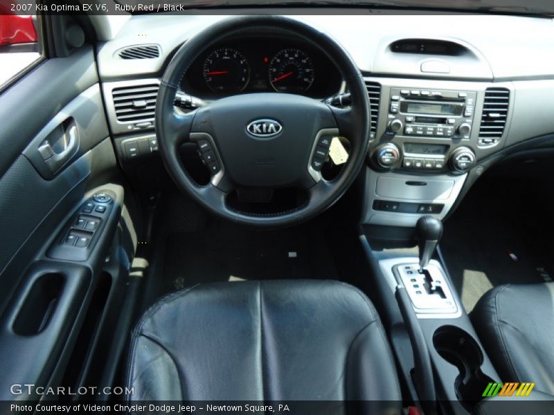Ruby Red / Black 2007 Kia Optima EX V6