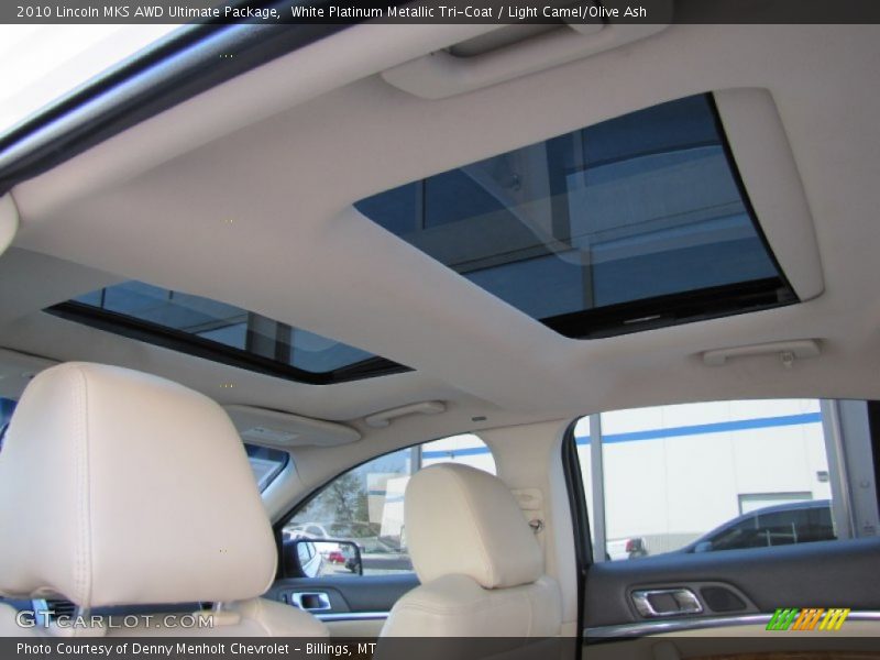 White Platinum Metallic Tri-Coat / Light Camel/Olive Ash 2010 Lincoln MKS AWD Ultimate Package