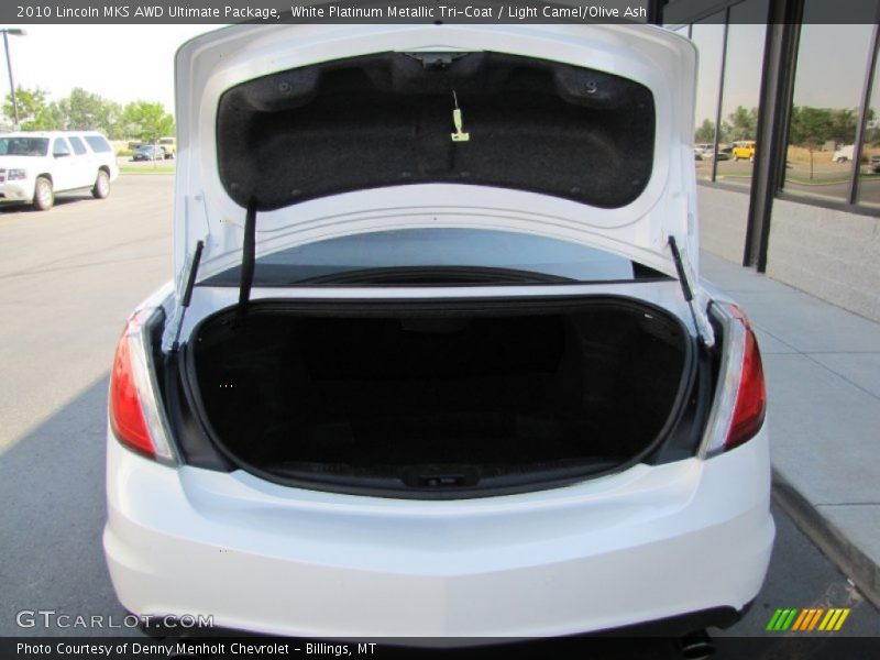 White Platinum Metallic Tri-Coat / Light Camel/Olive Ash 2010 Lincoln MKS AWD Ultimate Package