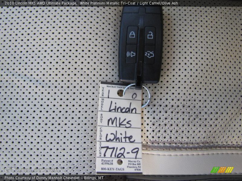 White Platinum Metallic Tri-Coat / Light Camel/Olive Ash 2010 Lincoln MKS AWD Ultimate Package
