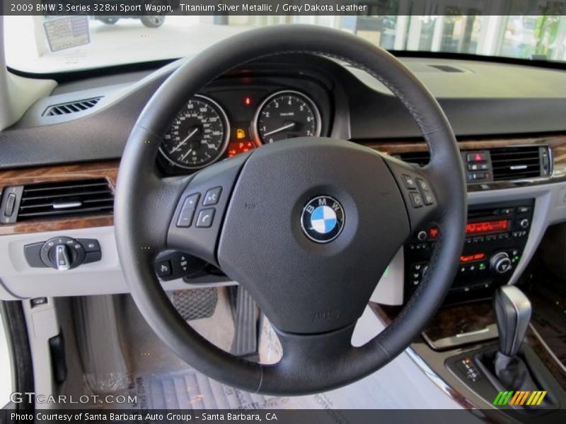 Titanium Silver Metallic / Grey Dakota Leather 2009 BMW 3 Series 328xi Sport Wagon
