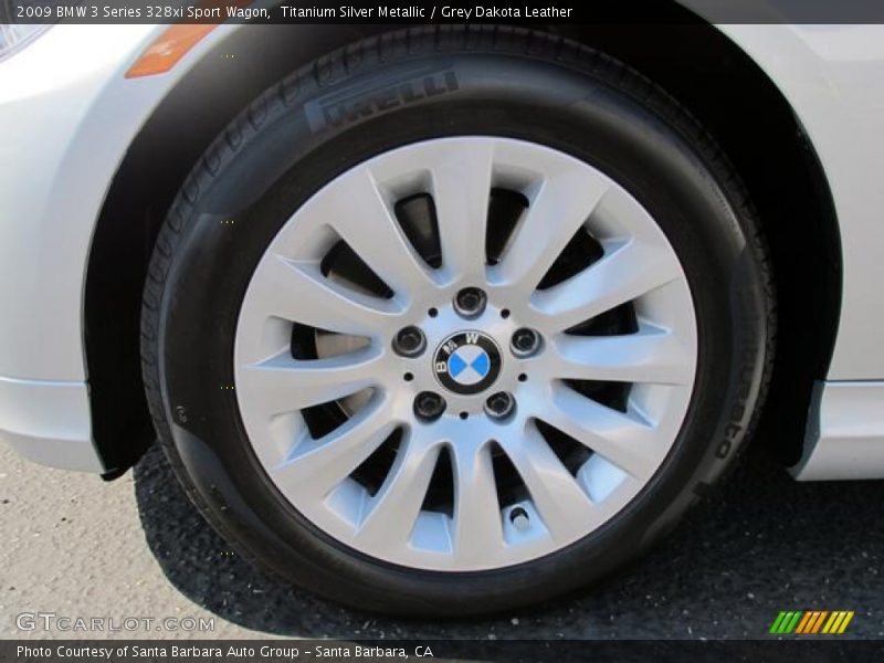 Titanium Silver Metallic / Grey Dakota Leather 2009 BMW 3 Series 328xi Sport Wagon