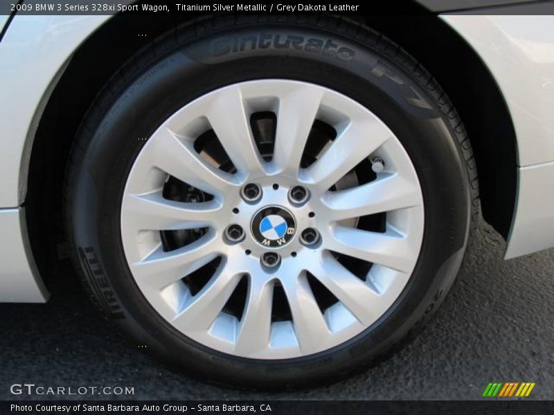 Titanium Silver Metallic / Grey Dakota Leather 2009 BMW 3 Series 328xi Sport Wagon