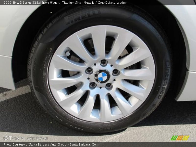 Titanium Silver Metallic / Grey Dakota Leather 2009 BMW 3 Series 328xi Sport Wagon