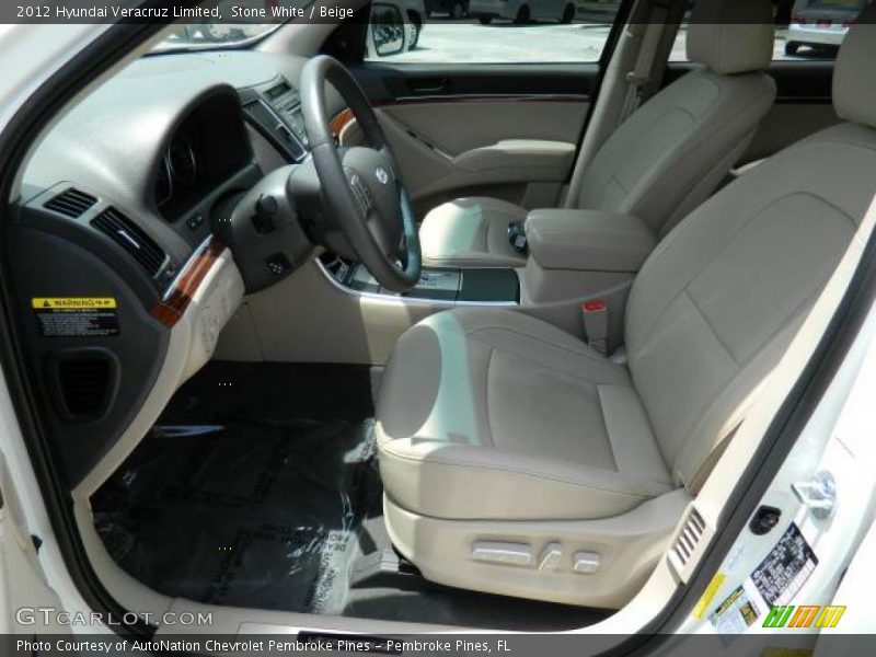 Stone White / Beige 2012 Hyundai Veracruz Limited