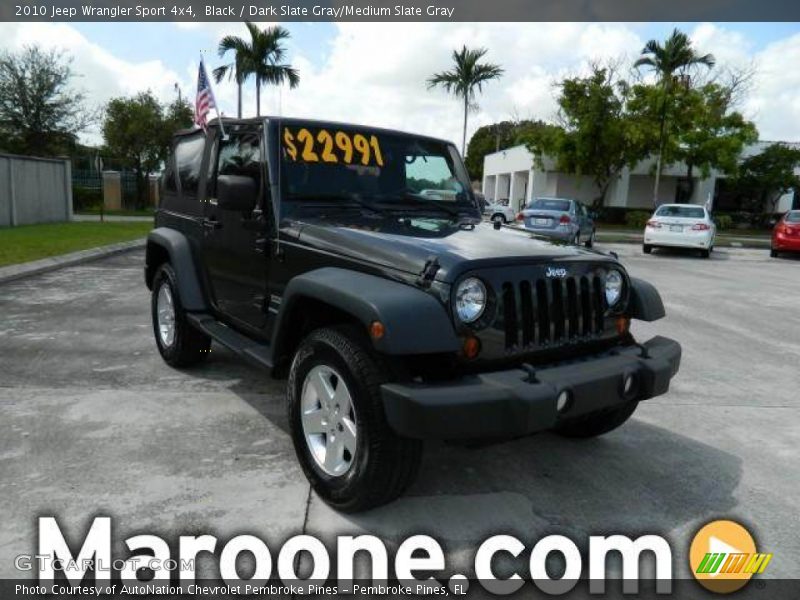 Black / Dark Slate Gray/Medium Slate Gray 2010 Jeep Wrangler Sport 4x4