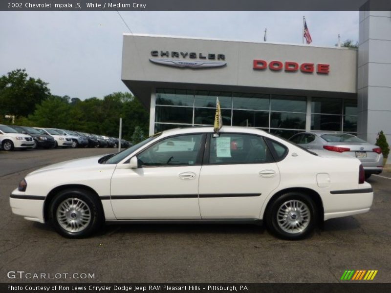 White / Medium Gray 2002 Chevrolet Impala LS