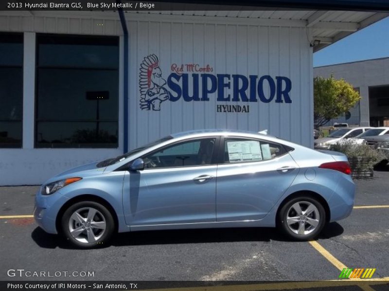 Blue Sky Metallic / Beige 2013 Hyundai Elantra GLS