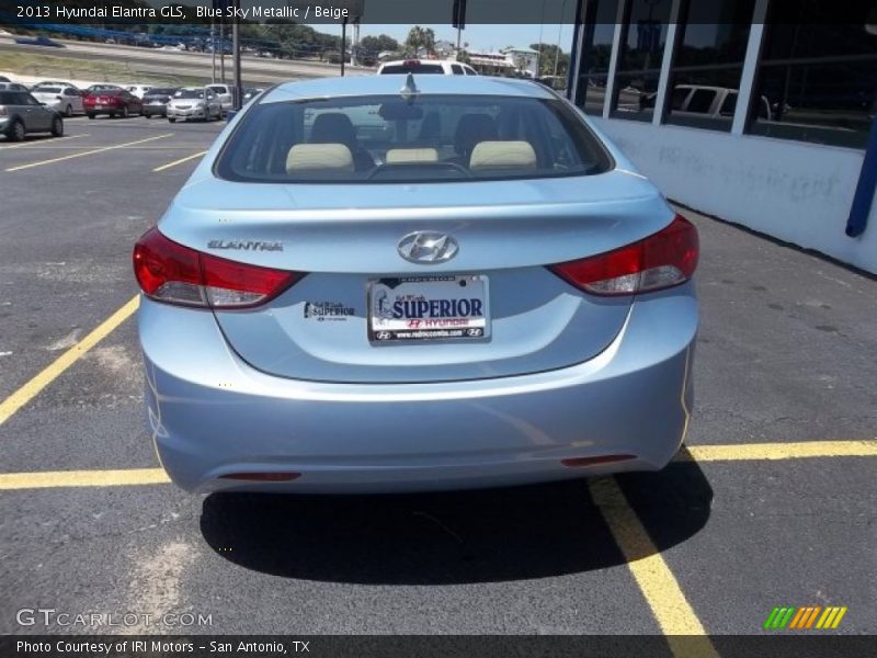 Blue Sky Metallic / Beige 2013 Hyundai Elantra GLS