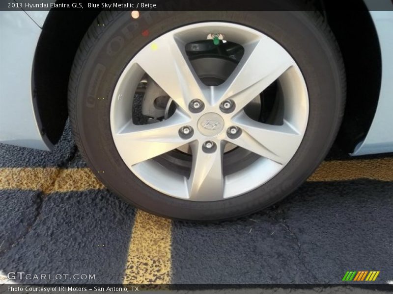 Blue Sky Metallic / Beige 2013 Hyundai Elantra GLS