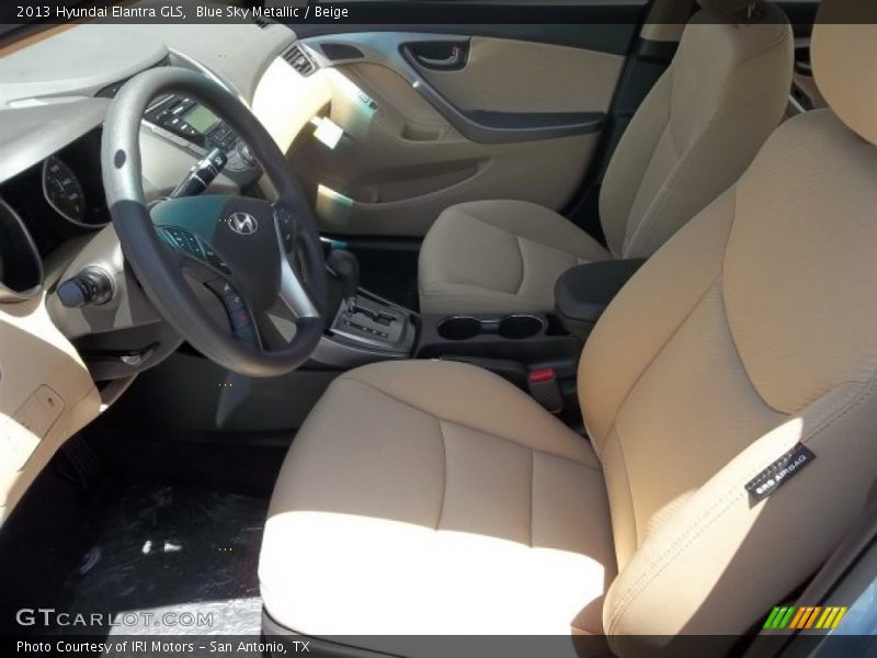 Blue Sky Metallic / Beige 2013 Hyundai Elantra GLS
