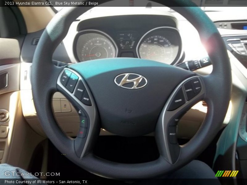 Blue Sky Metallic / Beige 2013 Hyundai Elantra GLS