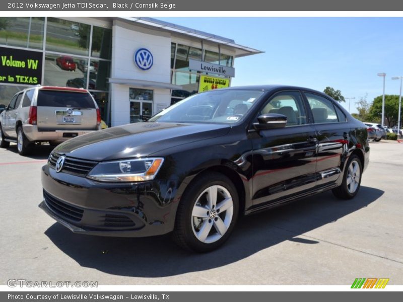 Black / Cornsilk Beige 2012 Volkswagen Jetta TDI Sedan