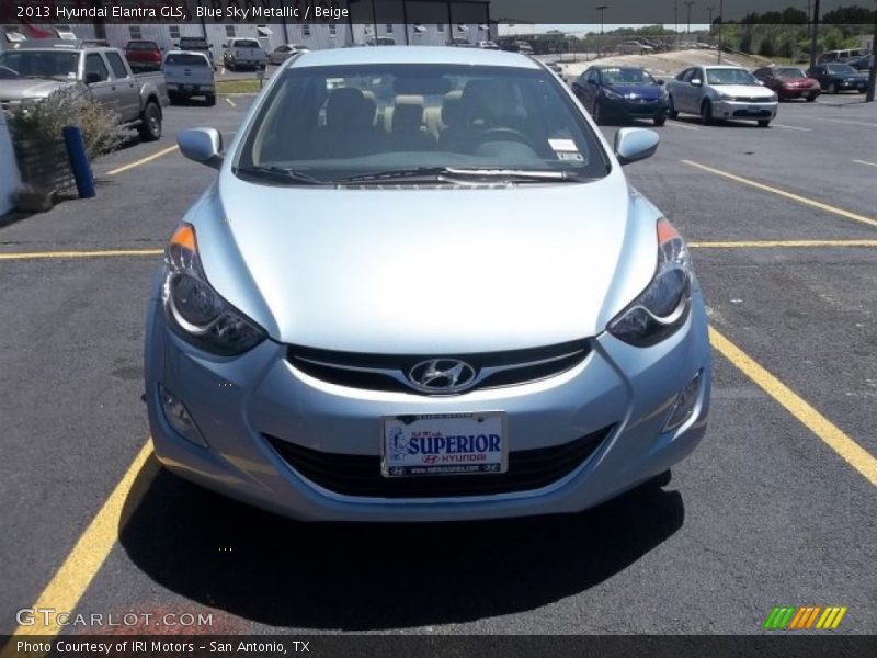 Blue Sky Metallic / Beige 2013 Hyundai Elantra GLS