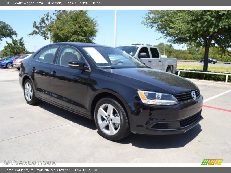 Black / Cornsilk Beige 2012 Volkswagen Jetta TDI Sedan