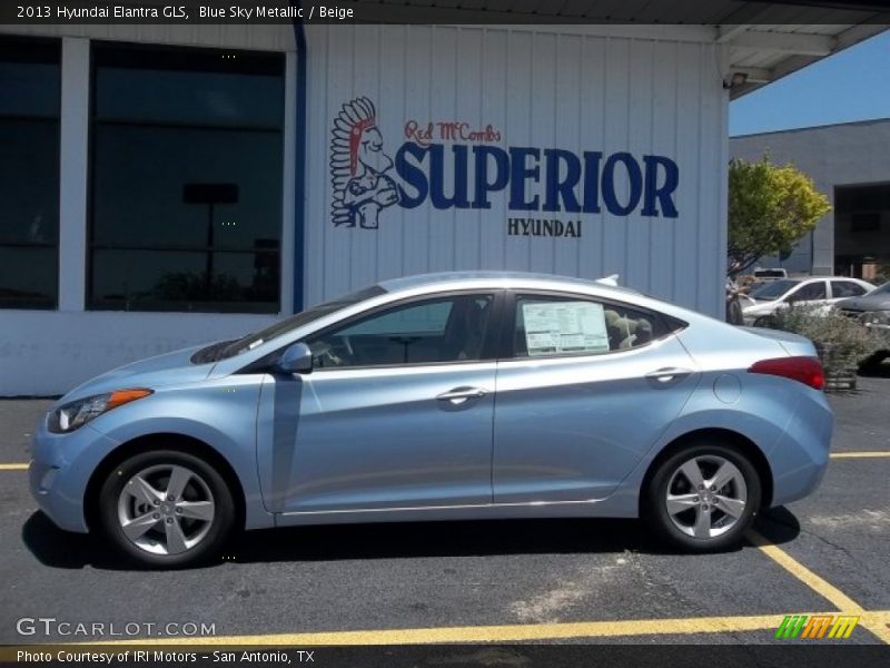 Blue Sky Metallic / Beige 2013 Hyundai Elantra GLS