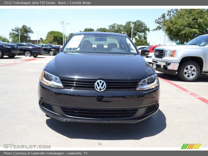 Black / Cornsilk Beige 2012 Volkswagen Jetta TDI Sedan