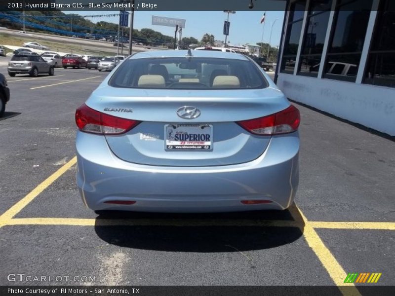 Blue Sky Metallic / Beige 2013 Hyundai Elantra GLS