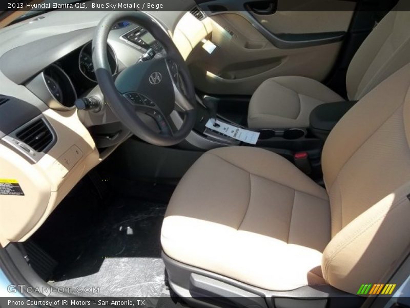 Blue Sky Metallic / Beige 2013 Hyundai Elantra GLS
