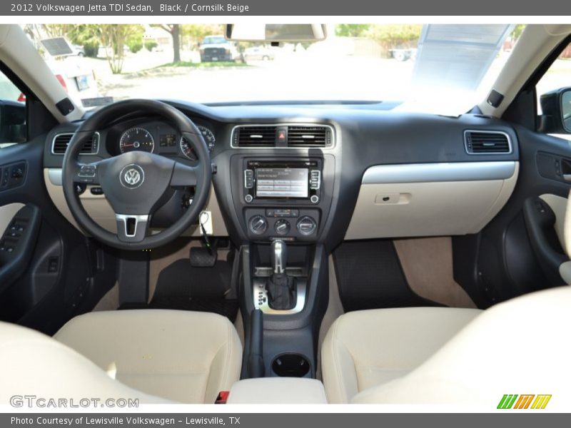 Black / Cornsilk Beige 2012 Volkswagen Jetta TDI Sedan