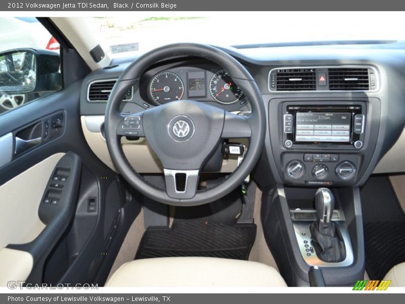 Black / Cornsilk Beige 2012 Volkswagen Jetta TDI Sedan