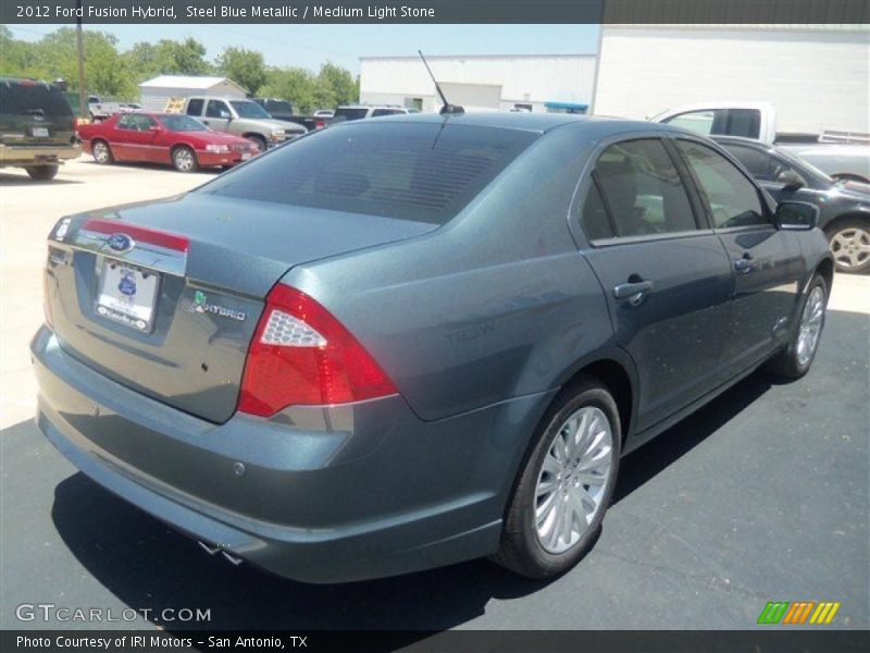 Steel Blue Metallic / Medium Light Stone 2012 Ford Fusion Hybrid
