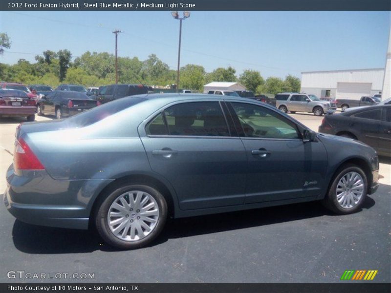 Steel Blue Metallic / Medium Light Stone 2012 Ford Fusion Hybrid